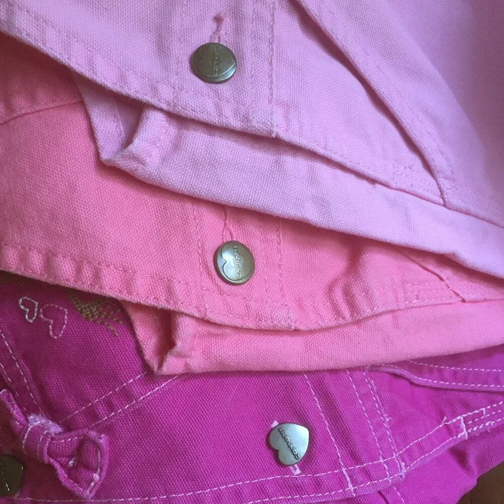 Carhartt pink embroidered overalls 18m